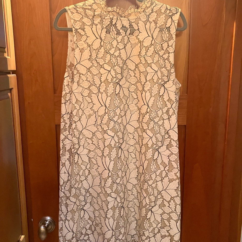 Elegant White lace shift dress, Mango, sz small
